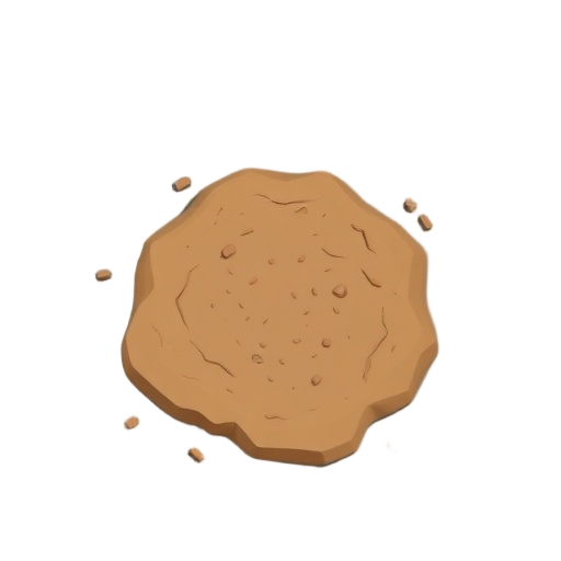a tile of dirt topdown view in 3d