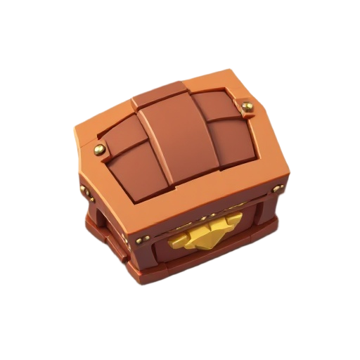 a cartoon chest clash of clan style , topdown 3d view