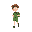 make me a sprites where it can idle,jump walk slide a boy student wear color green uniform and bagpack 2d