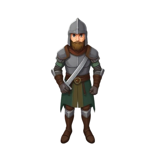 medieval soldier infantry top view