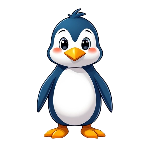 pinguin azul com preto