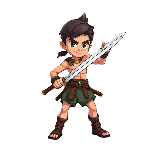 warrior wearing short clothes with a sword