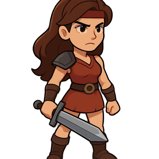 a female adult warrior wearing short clothes