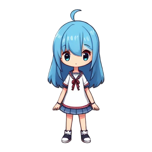 girl with a blue hair 
