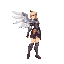 valkyrie profile style 2d jrpg character, side view, muted colors, fantasy armor, ps1-era sprite reference