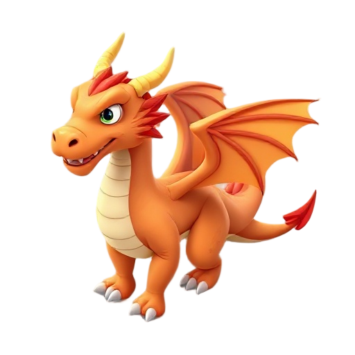 a dragon with 3d style game assets