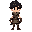 full body sprite of a teenage male warrior, black messy hair, determined expression, octopath traveler hd-2d style