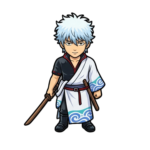 i want you to re-create the sprite to gintoki sakata