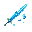 icy sword 45-degree isometric perspective, high contrast, sharp outlines, vibrant colors. solo leveling anime aesthetic. [icy blue crystals]. black background, flat shading, 16-bit rpg style, clean pixels, no blur.