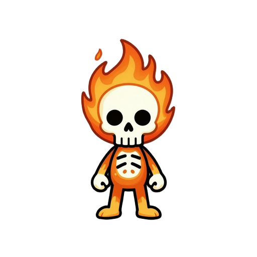 skull with fire
