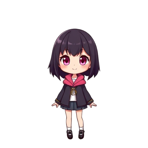 crea una chica 2d con ropa interior estilo anime cabello morado y ojos rosados con ropa interior