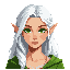 female elf with white hair