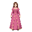dress her in a pink gown like a medieval noblewoman