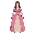 dress her in a pink gown like a medieval noblewoman