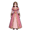 dress her in a pink gown like a medieval noblewoman