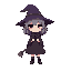 chibi cute witch with messy hair 