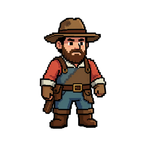 2d pixel farmer player suitable for dungeon, warrior