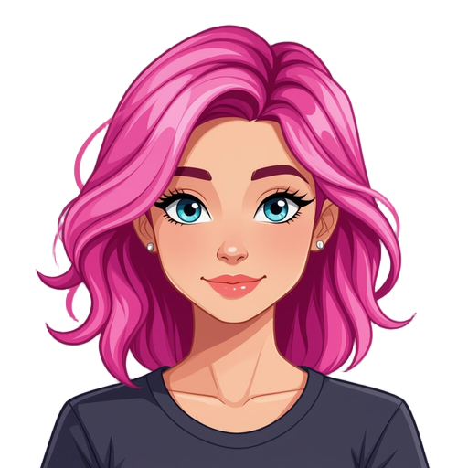 female with pink hair