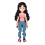 menina de cabelo preto longo usando uma regata