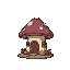 a mushroom house sprite similar to a house from undertale