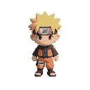 naruto (kid skin), idle, top down 3/4.