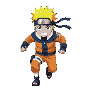 naruto running up, top down 3/4.