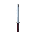 a kunai from naruto show, top down 3/4, idle.