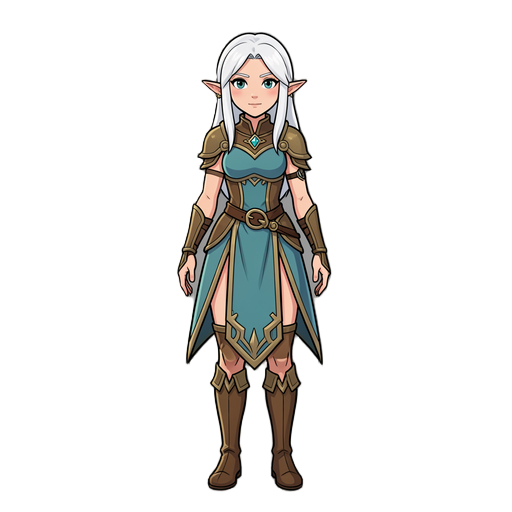 female elf with white hair