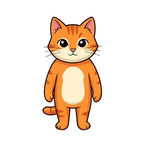 cartoonish orange cat with maine