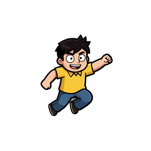 faça uma animação do scott pilgrim sprite do jogo, uma animação dele voando
