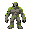 golem de pedra com detalhes verdes para lembrar musgos