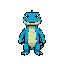 faça um lagarto azul com espinho de frente pequeno pixel 