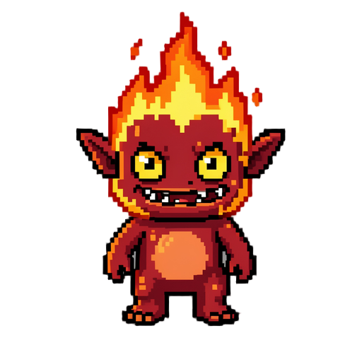 faça um monstro de fogo bebê pixel 