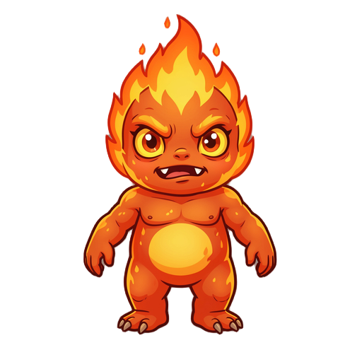 crie um monstro bebê de fogo