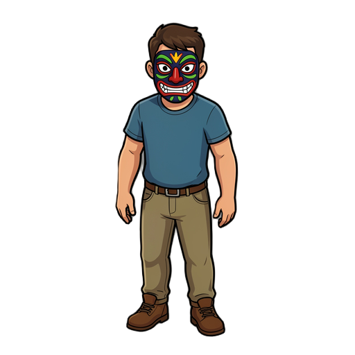 guy wearing vejigante mask