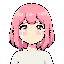 cute girl with pink hair crying half body