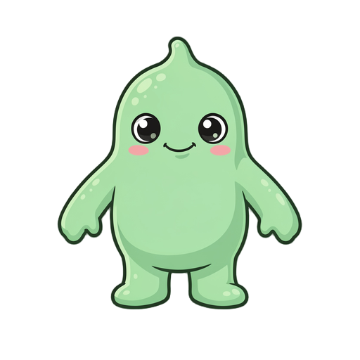 a cute baby slime with slime limbs side view platformer