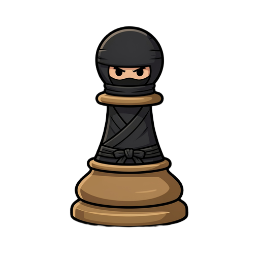 gera uma peça de peão (xadrez) com estilo de um ninja. não pode perder a essência do peão, mas coloca uma skin de ninja nele 
