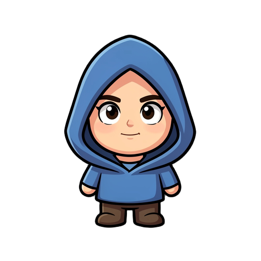 a soul charachter with a physical blue hood