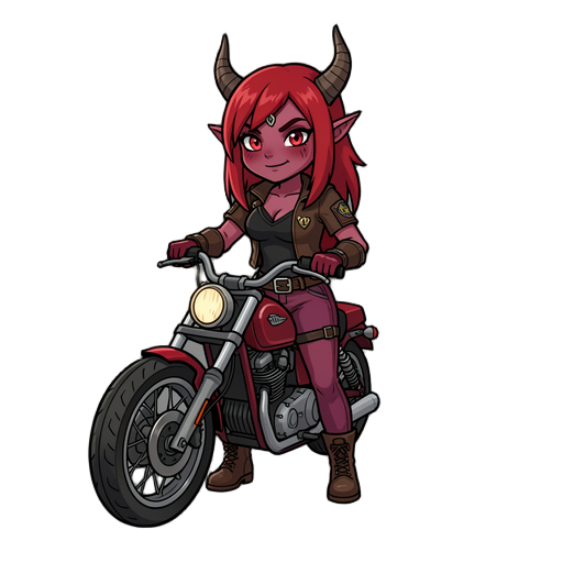 red hair succubus biker