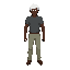 un homme noir avec des cheuveux blanc en vu isometrik