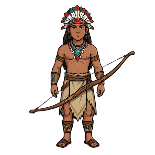 south american native indian with a bow