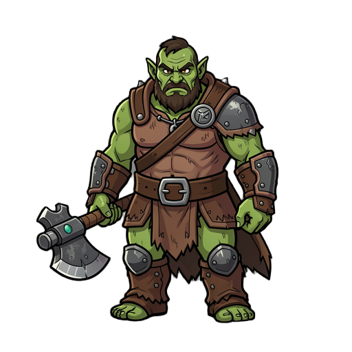 orc warrior with an axe in his hand