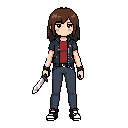 pixel killer girl with knife