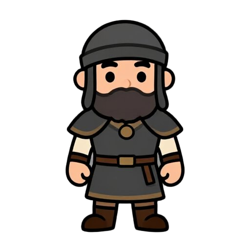 character in simple medieval childish style 