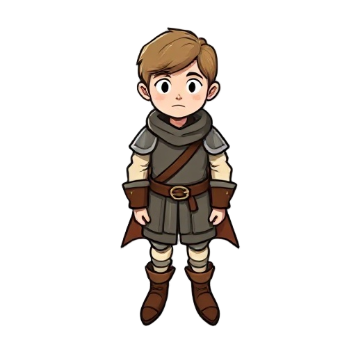 character in simple medieval childish style 