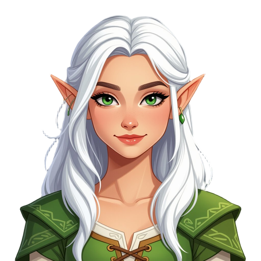 female elf with white hair
