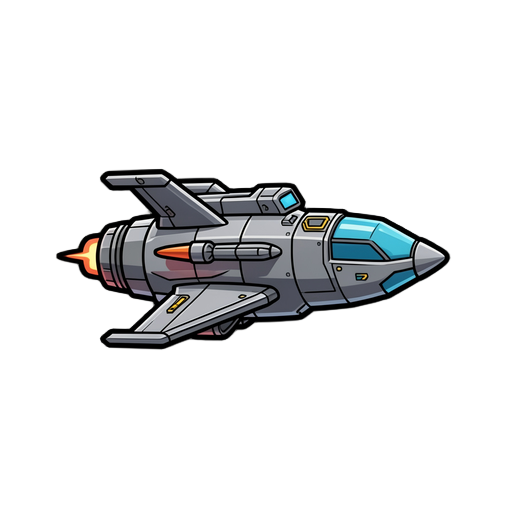 make it right side faced fighter space ship make it more defined 