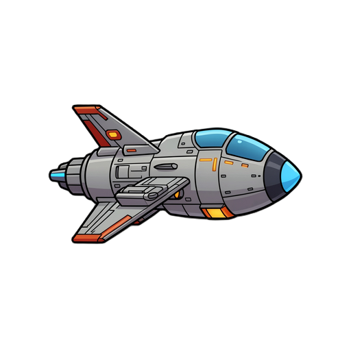 make it right side faced fighter space ship