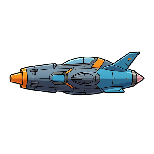 make it right side faced fighter space ship make it more defined also give it read color 